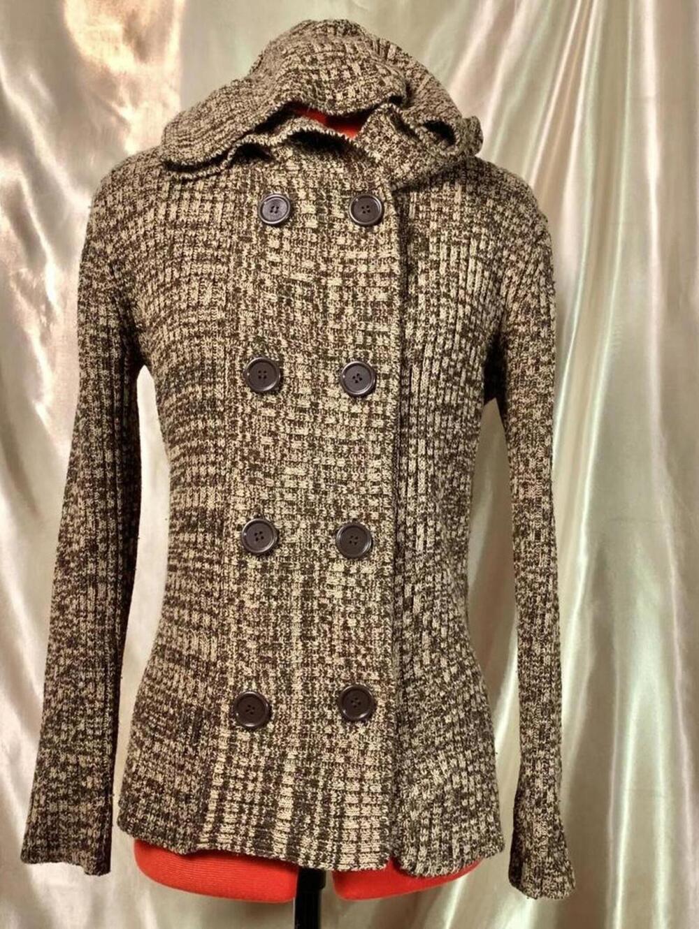 Cottagecore button up hooded cardigan sweater!